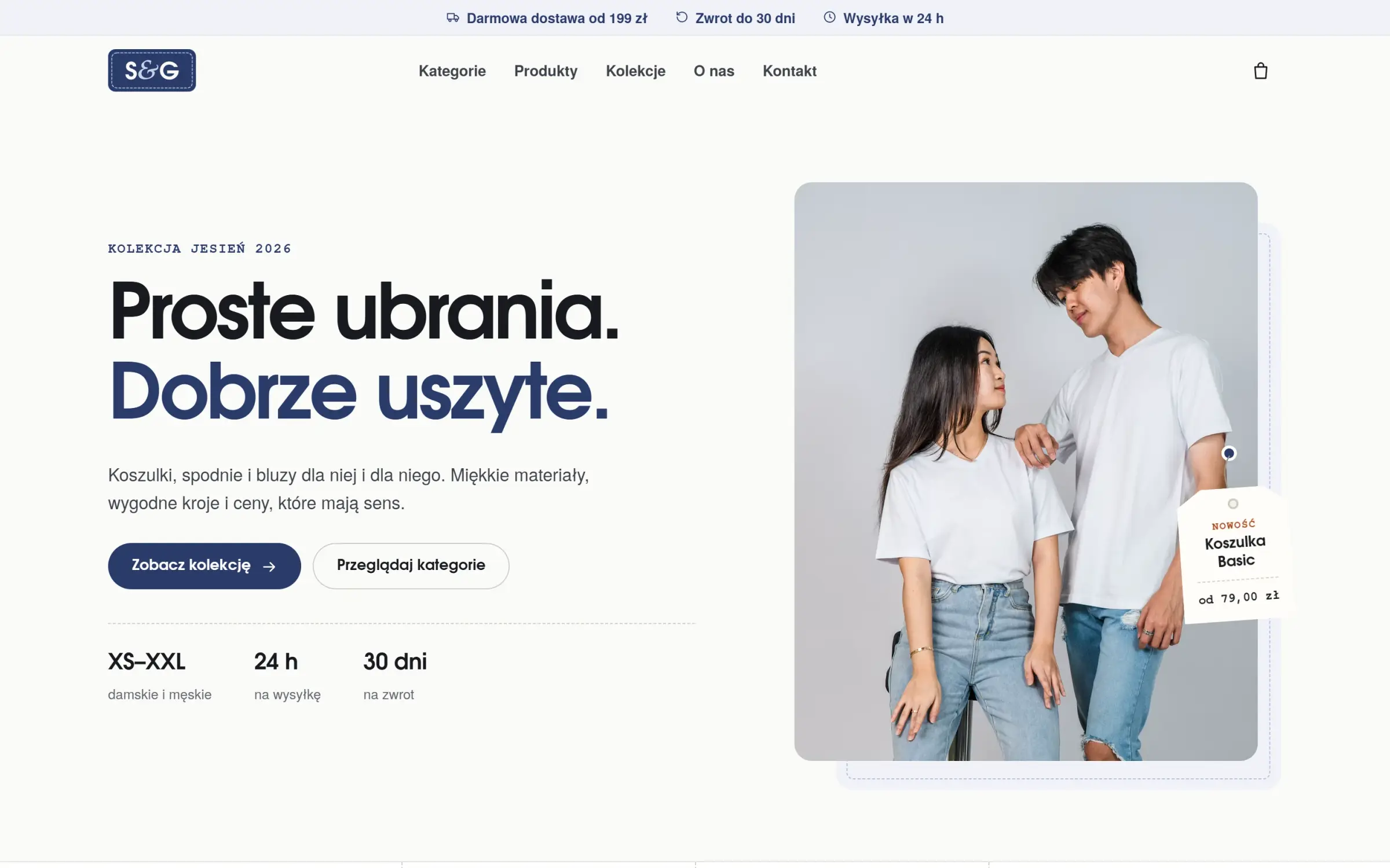 Strona główna S&G na ekranie komputera